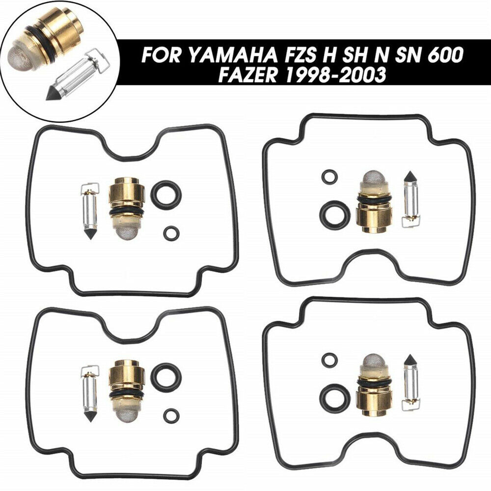 4x Carburetor Repair Kits w/ Needle For Yamaha FZS 600H SH N SN Fazer 1998-2003