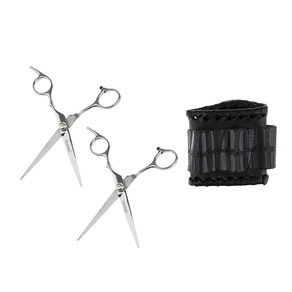 Wrist Bag Hairdresser Barber Scissors + 2 Units Stainless Steel Hair Clippers