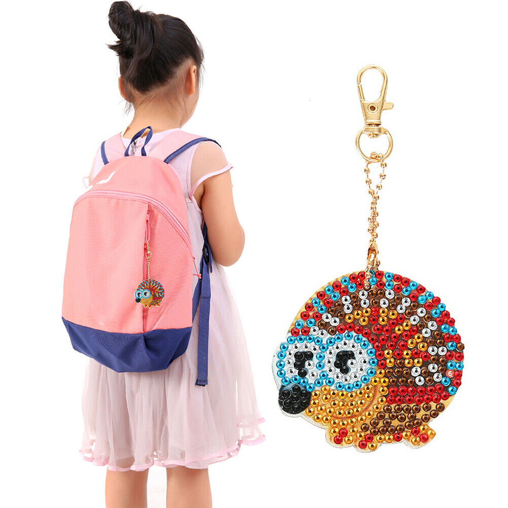 4pcs Art Insect Keychain DIY Full Special Shaped Drill Diamond Painting Kit @