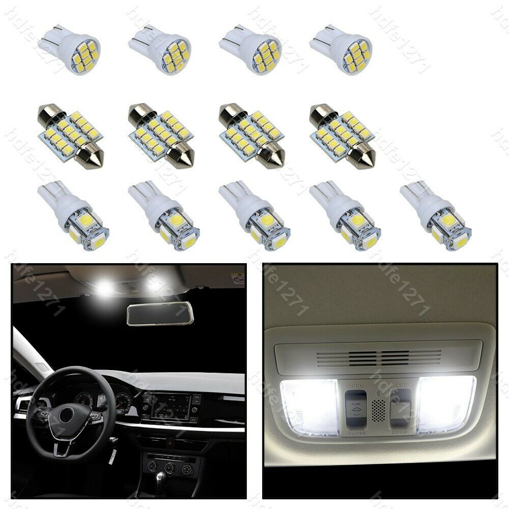 13PCS T10 & 31mm Xenon WhiteLED Lights Interior Package License Plate Light