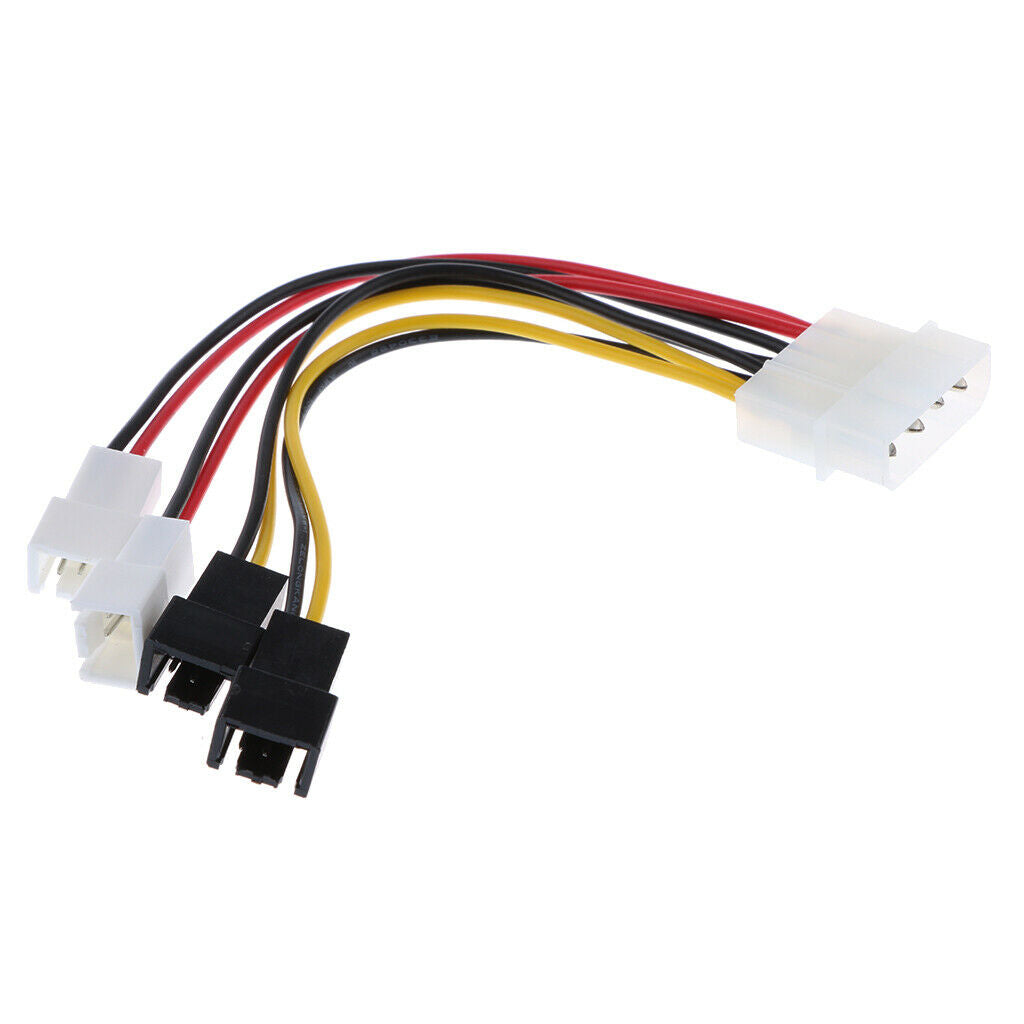 4pin SATA  to 4-Port 4Pin Cooler Cooling Fan Splitter Power Cable