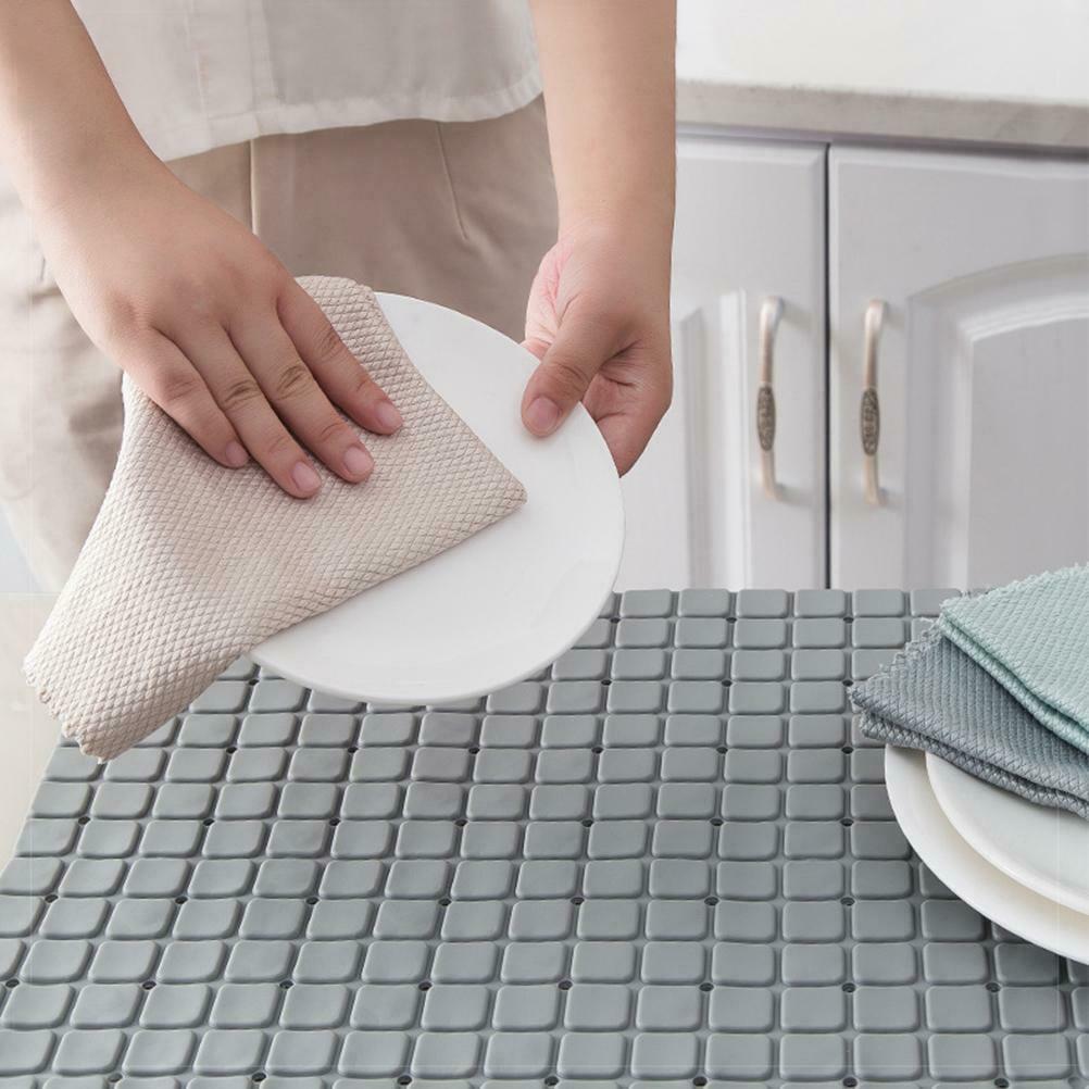 3pcs Wipe Glass Fish Scale Cloth Cleaning Cloth Soft Water-Absorbing Clean Towel