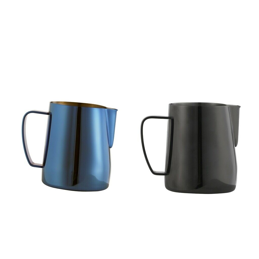 2 Pcs Stainless Steel Milk Frothing Steaming Pitcher Cup Latte Art 12oz