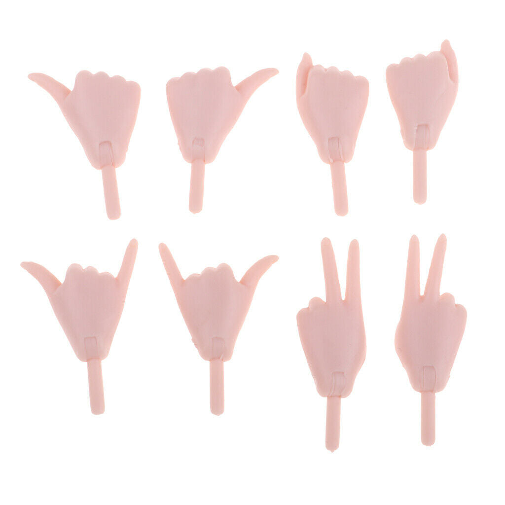 4 Pairs Movable Joints Hands for 1/6 Female Action Figures BJD DOD AS DZ Dollfie