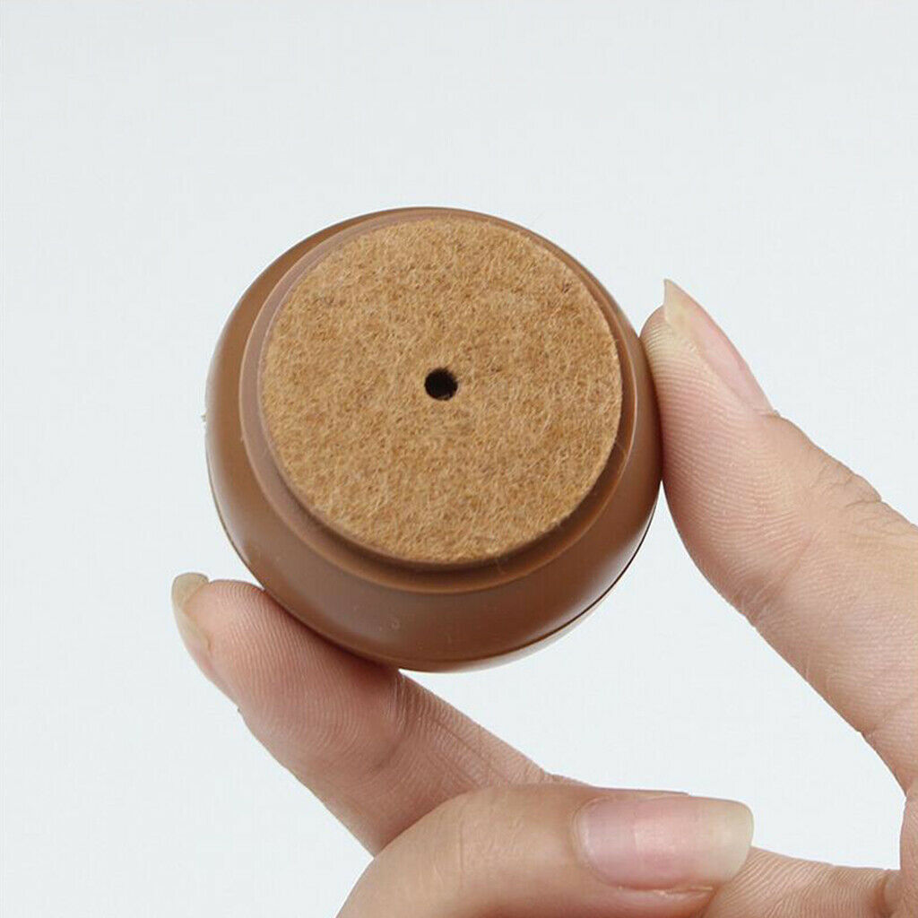 10Pcs Round Furniture Legs Brown Floor Covers Chair Leg Tip Felt Pad 29-35mm