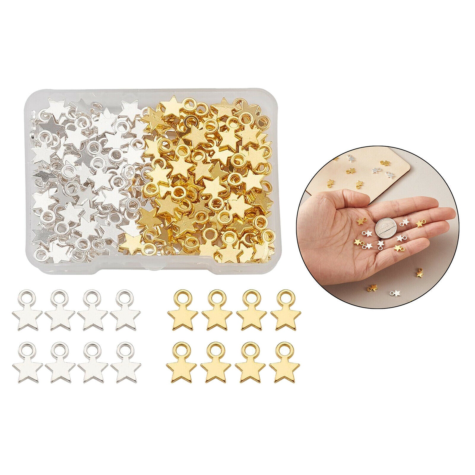 160x Zinc Alloy Mixed Star Pendant Charms DIY Jewelry Necklace Making Crafts