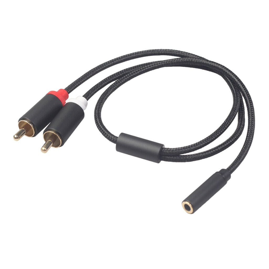 3.5mm Stereo Audio Female to 2 RCA Male Converter 15.75inch Black 3635F-04