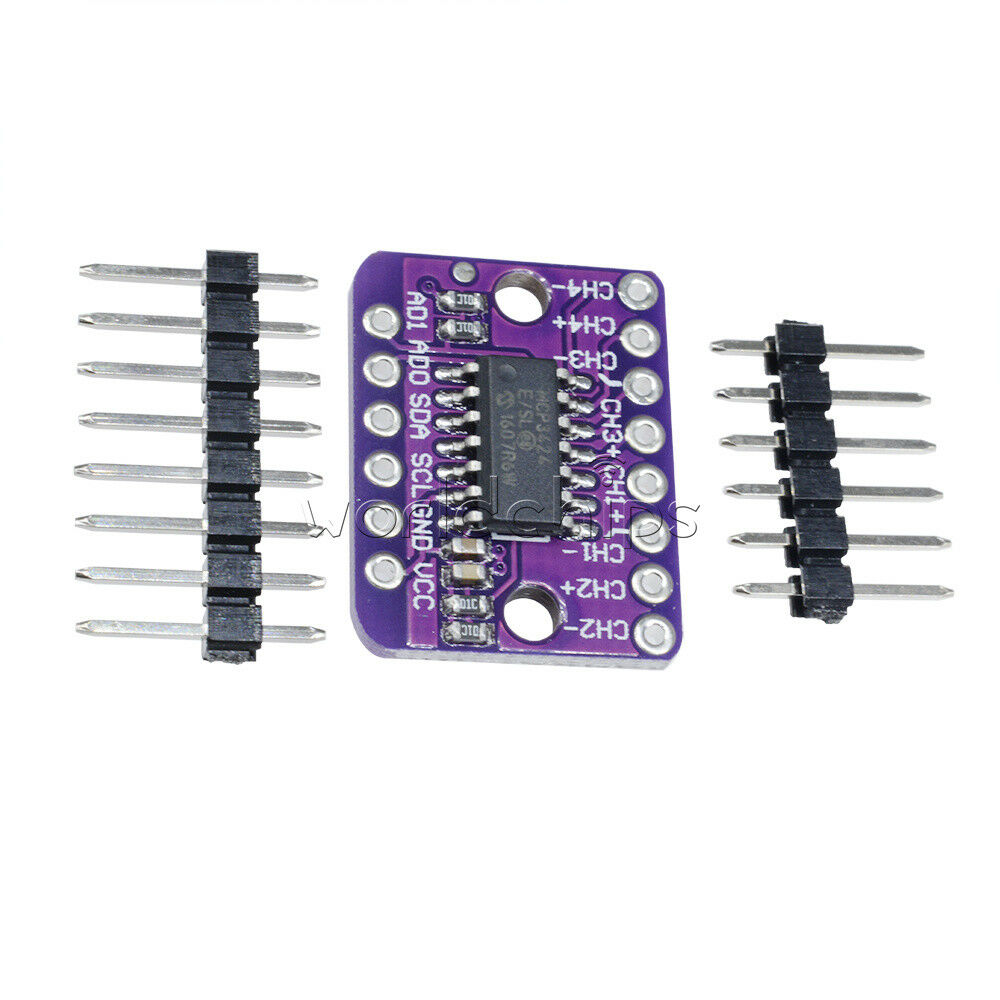 4-Channel MCP3424 ADC Programmable Gain Amplifier A/D For Raspberry Pi Ardruino