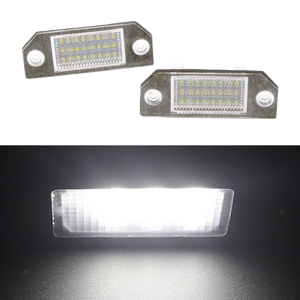 1 Pair White LED 3528 SMD Car License Plate Light Lamp Bulb for Ford Focus