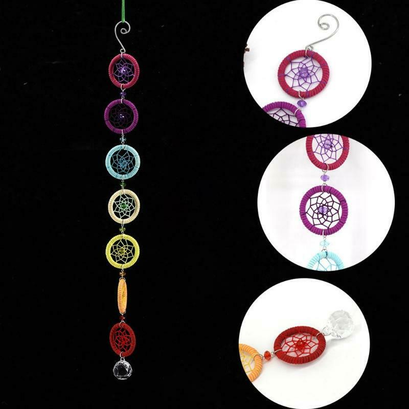 Chakra Dream Catcher with 40mm Crystal Chandelier Ball Prism Suncatcher Handmade
