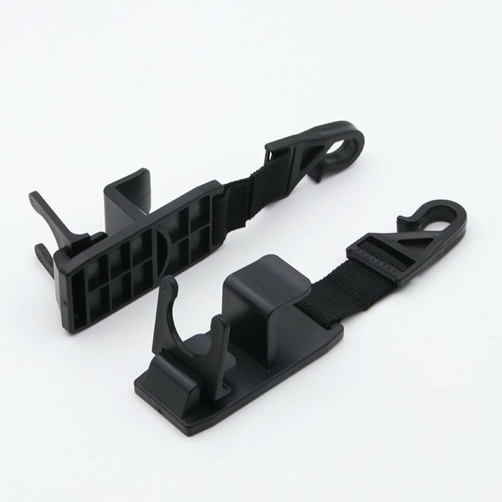 2pcs Black SUV Auto Car Seat Hook Purse Hanging Holder Clip for Grocery Bags