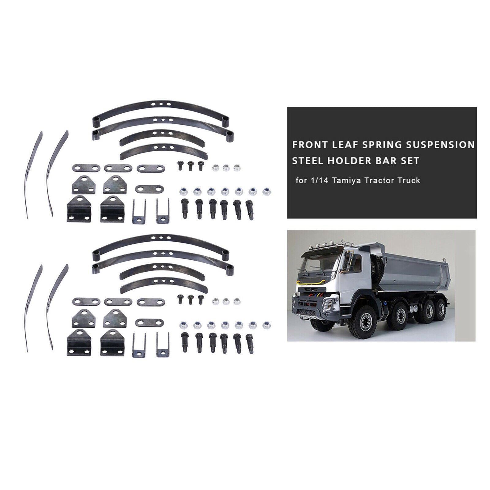 Solid Leaf Spring Suspension System Set for Tamiya 1/14 RC Tractor Trucks