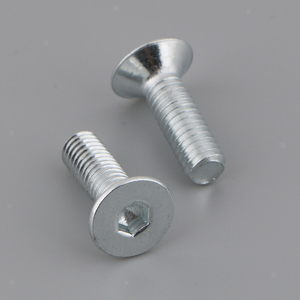 10pcs 6mm Aluminum Alloy Cone Cup Head Screw Bolt Gasket Washer Sliver