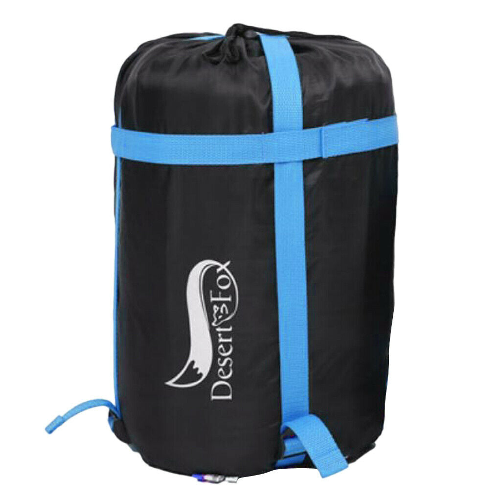 Camping Splicing Envelope Sleeping Bag with Pillow and Compression Sack Blue