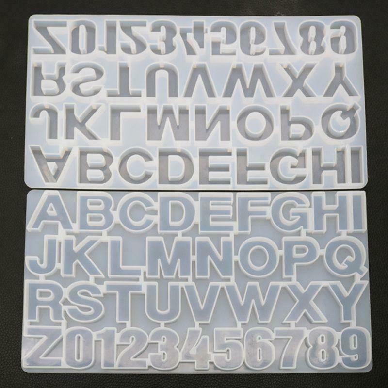 DIY Crystal Epoxy Numbers 26 Letters Mold High Mirror Crafts Silicone Mould