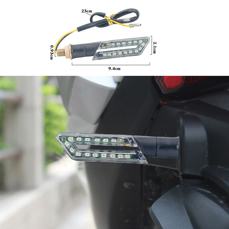 Motorcycle Dirt Bike 12V LED Turn Signal Indicator Blinker Light Lamp Kit Amber