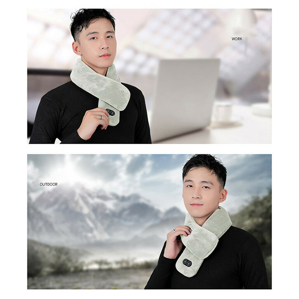 Winter Electric Flannel Heated Neck Scarf Shawl for Men Women Neck Warmer