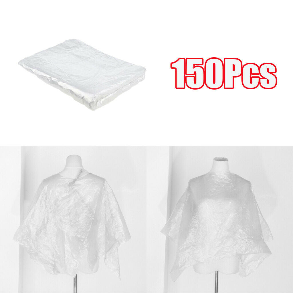 150-pack Clear Hair Cutting Capes Salon Gown Bibs Unisex for Hairdresser