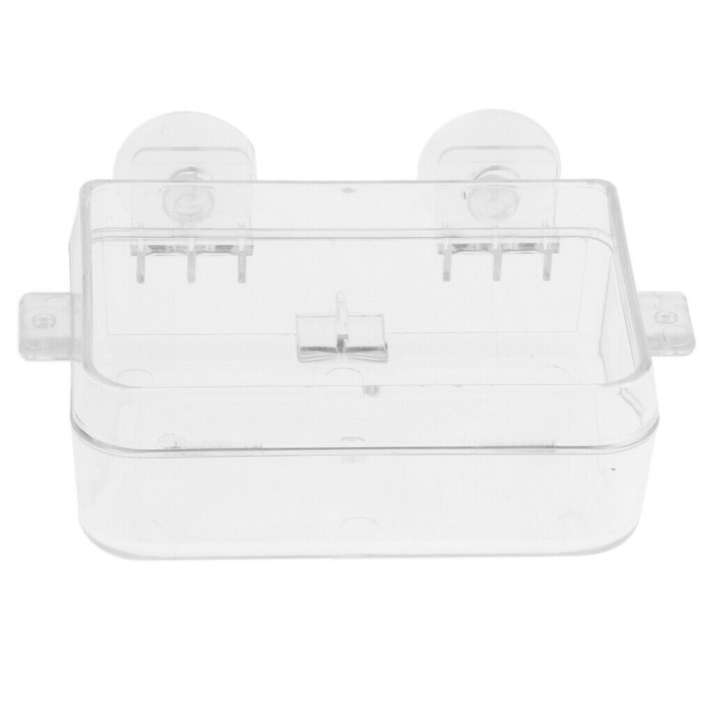 Plastic Transparent Gecko Reptile Water Dish Food Bowl Anti-escape 8.5x6cm