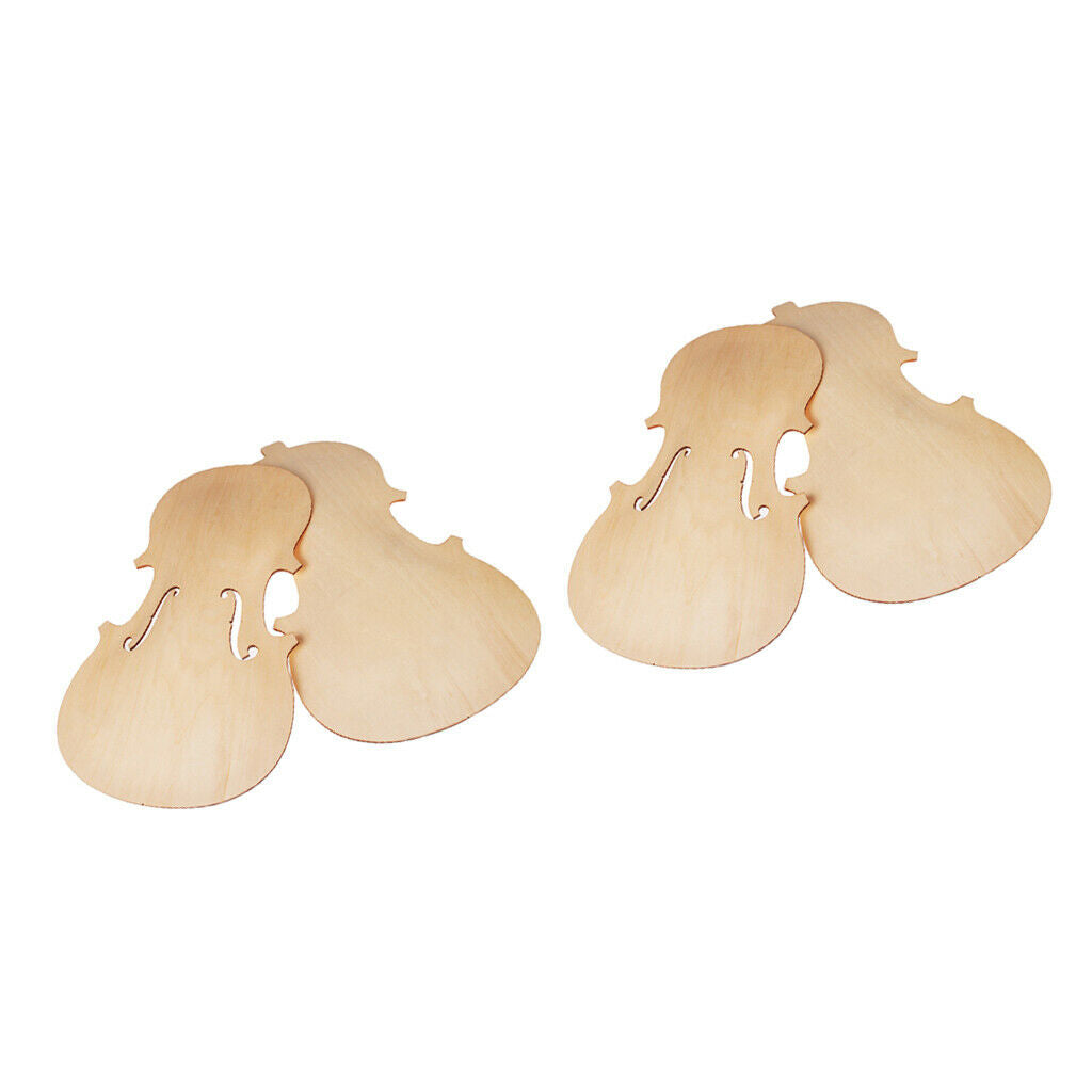 4 X Unfinished Violin Front Back Panel Kit For 4 / 4Violin Making
