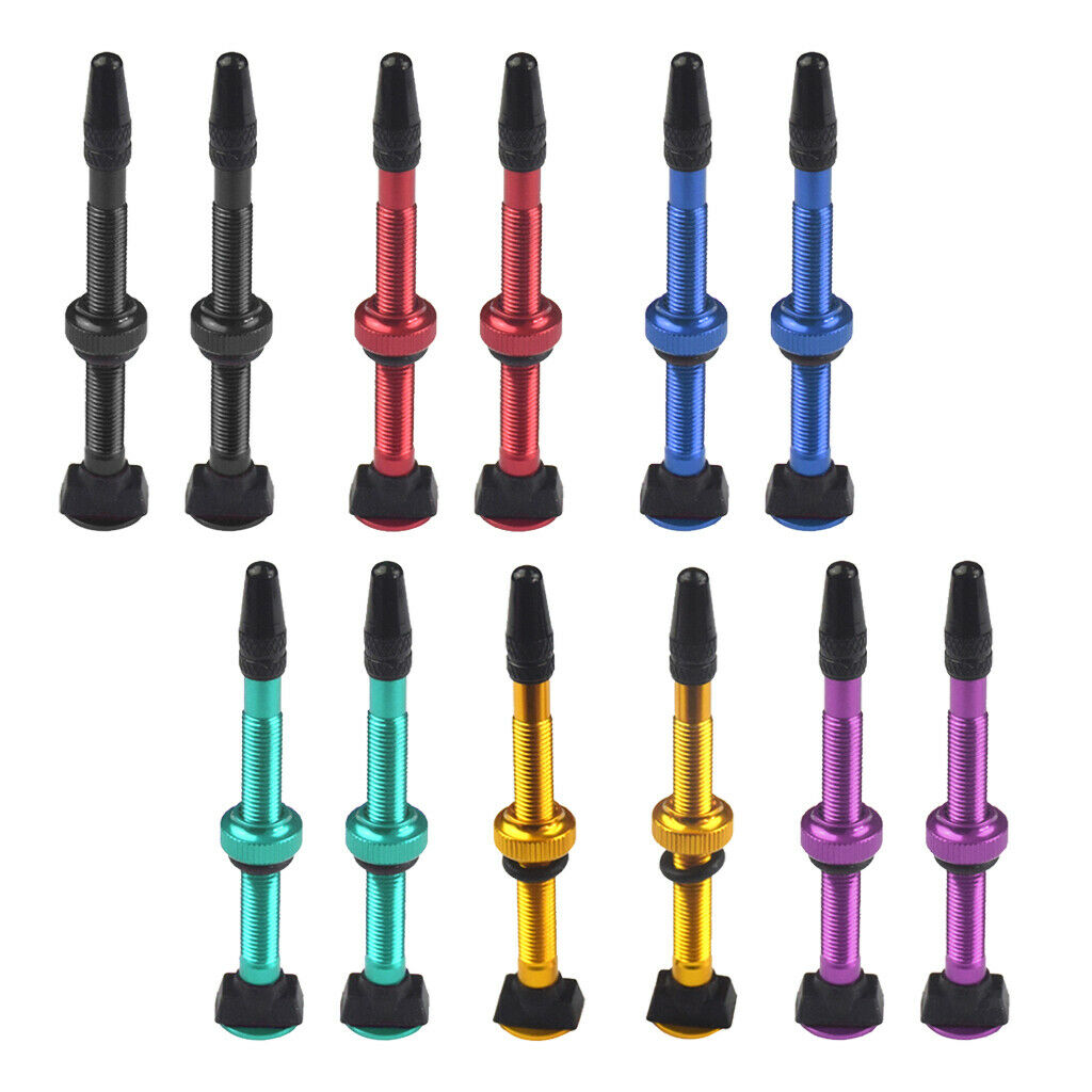 Bike Bicycle Aluminum Alloy 60mm Tubeless Presta Valve Replacement Black