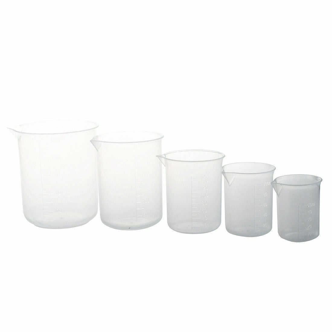 5 pcs Y1F2 B B4T7 Transparent plastic laboratory measuring cup 50 100 150 250 50