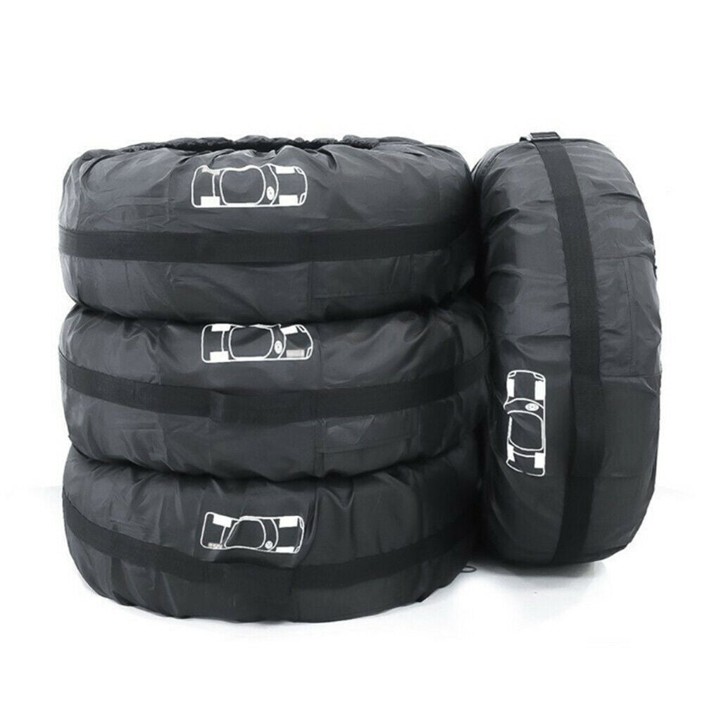 4 Pieces Car SUV Spare 13"-19" Wheel Tyre Tire Protection Covers Storage Bag