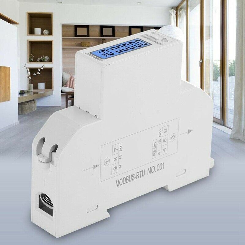 5-100A 220V Energy Meter Single Phase RS485 MODBUS Protocol LCD Backlit DisplaS9
