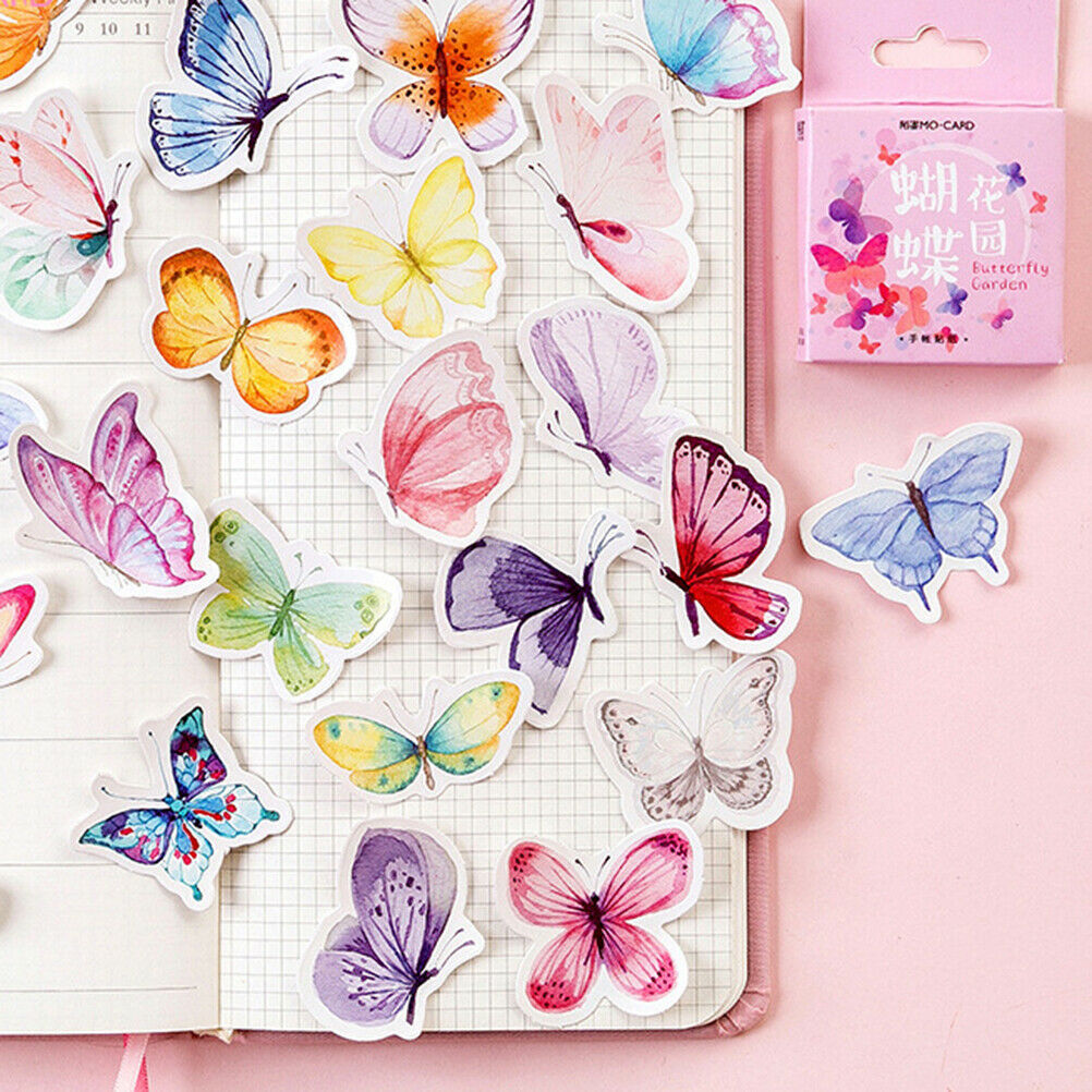 46pcs Butterfly Garden DIY Diary Stickers Paper Lables Gifts Packaging De.l8