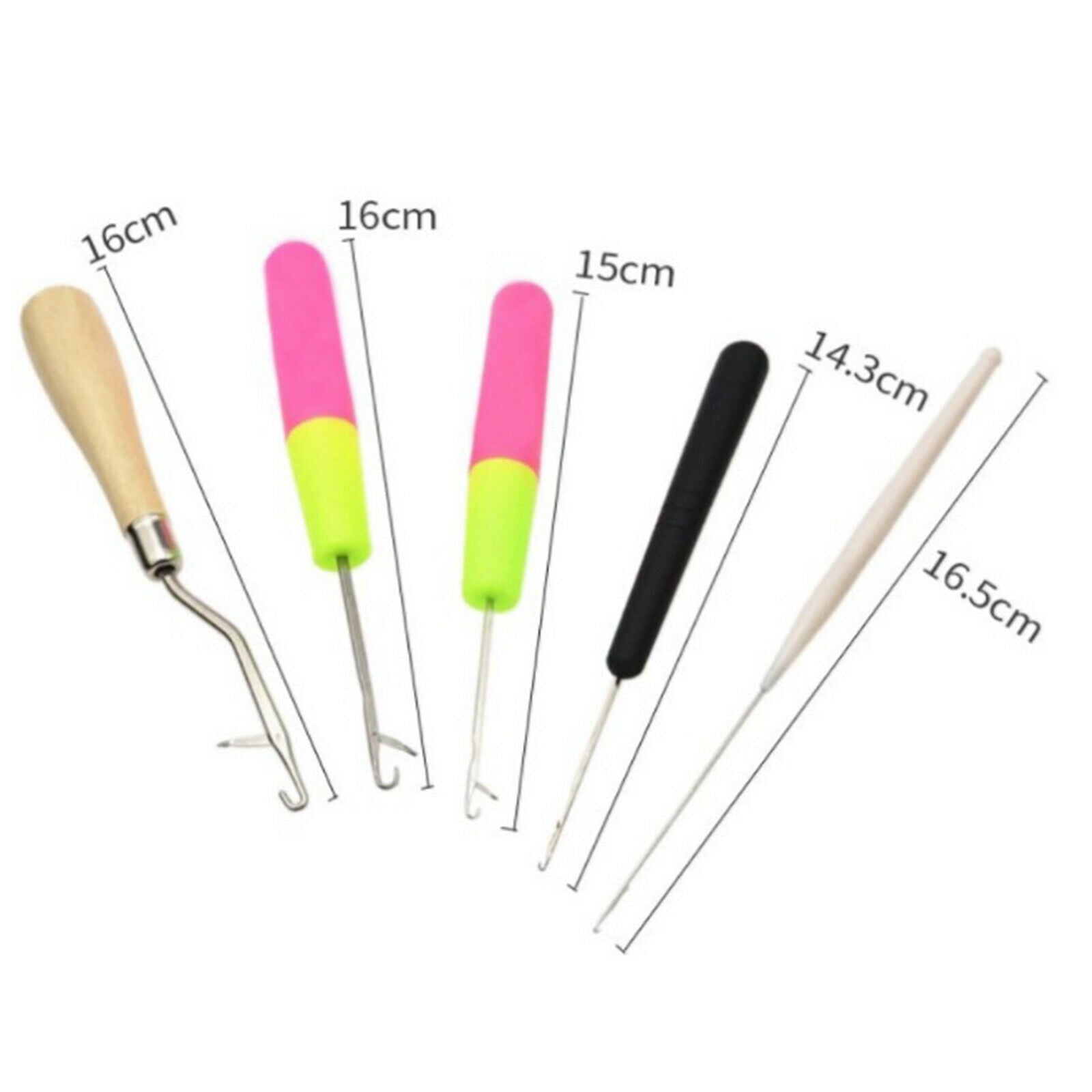 7Pcs Latch Hook Crochet Needle Quality Wooden Handled Latch Hook Dreadlocks Tool