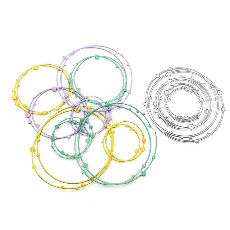 Round Frame Cutting Dies Irregular Shape Metal Circle Dots Cutting Die Stencil