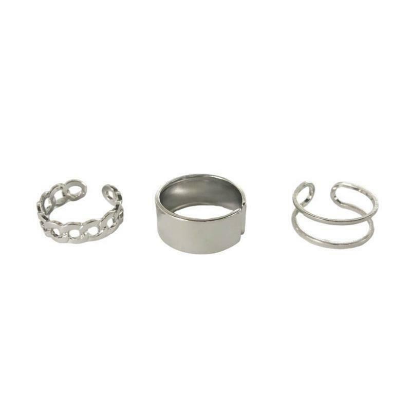 3PCS Womens Open Ring Finger Knuckle Simple Band Accessories Party Jewelry Gifts