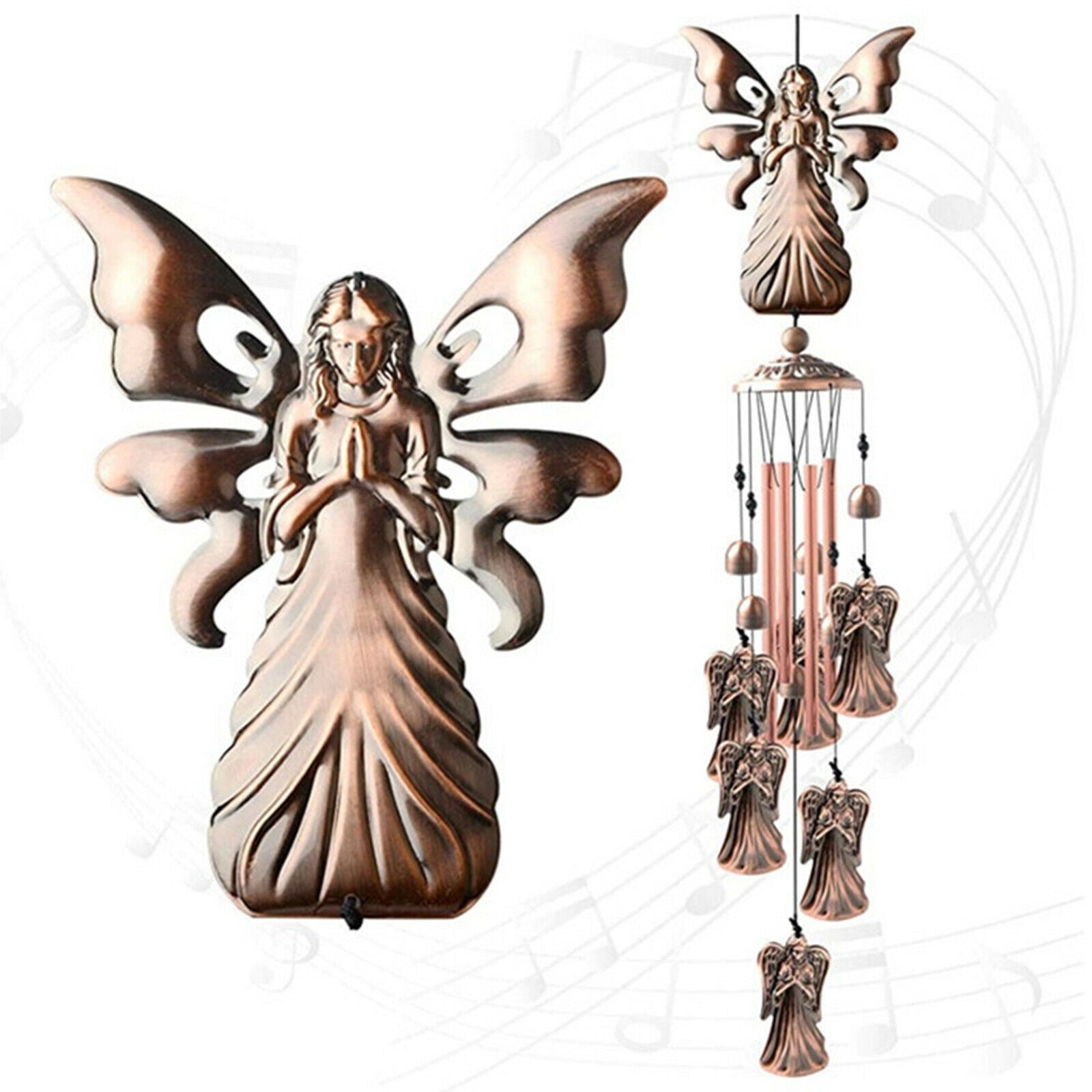 Metal Angel Wind Chimes Suncatcher Pendant Garden Porch Tree Outdoor Decor