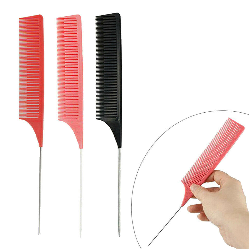 3pcs Sectioning Weave Highlighting Foiling Hair Comb Styling Dyeing Combs
