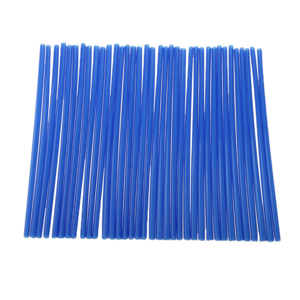 36 Pieces Universal Motocross Wheel Rim Spoke Wraps Skins Cover Blue