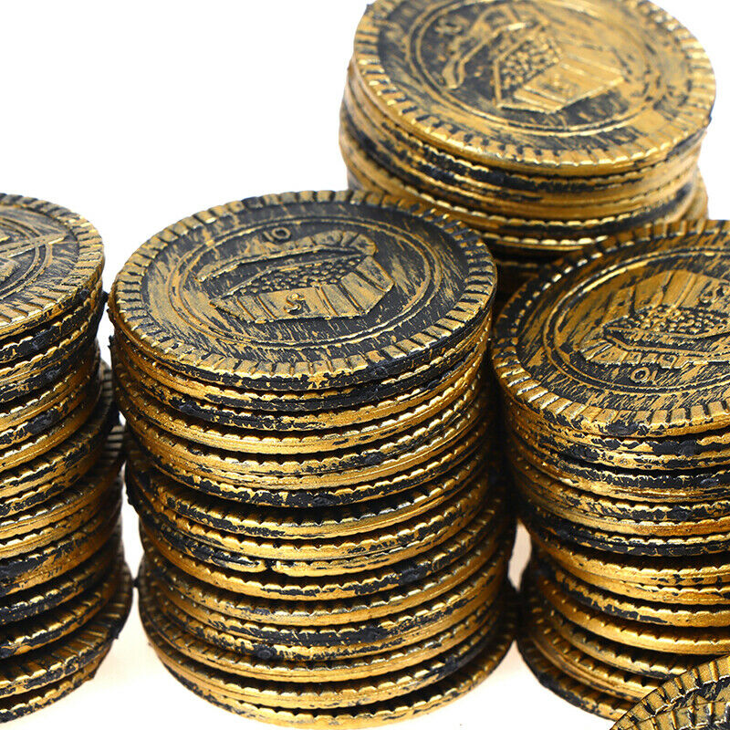 10pcs Pirate Treasure Coins Party Props Christmas Gift Game Currency Hallow XC