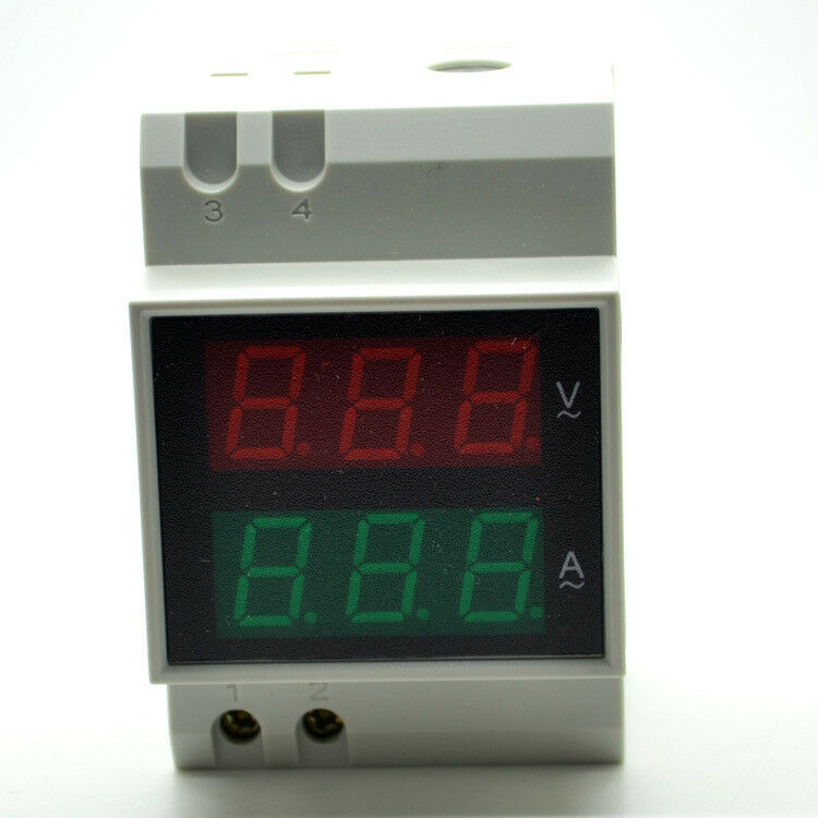 Dual Display Rail AC Digital Voltmeter 80-300V 0.1-99.9 D52-2042 Voltage Ammeter