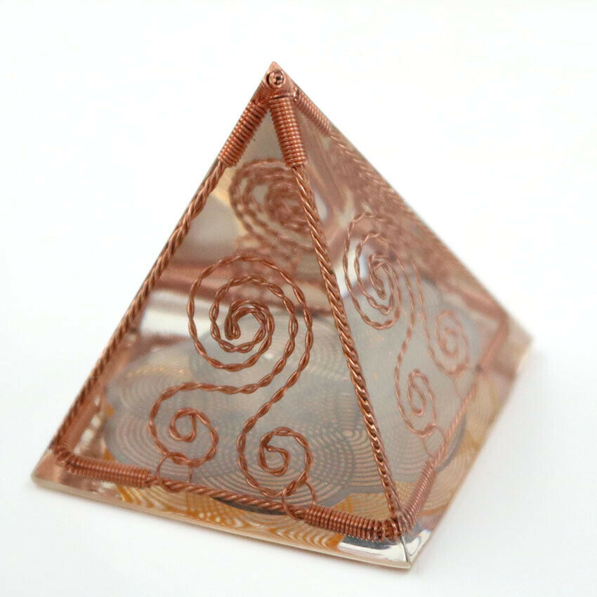 Orgone Energy Generator Healing Reiki Pyramid Copper Coil Home Office Ornament