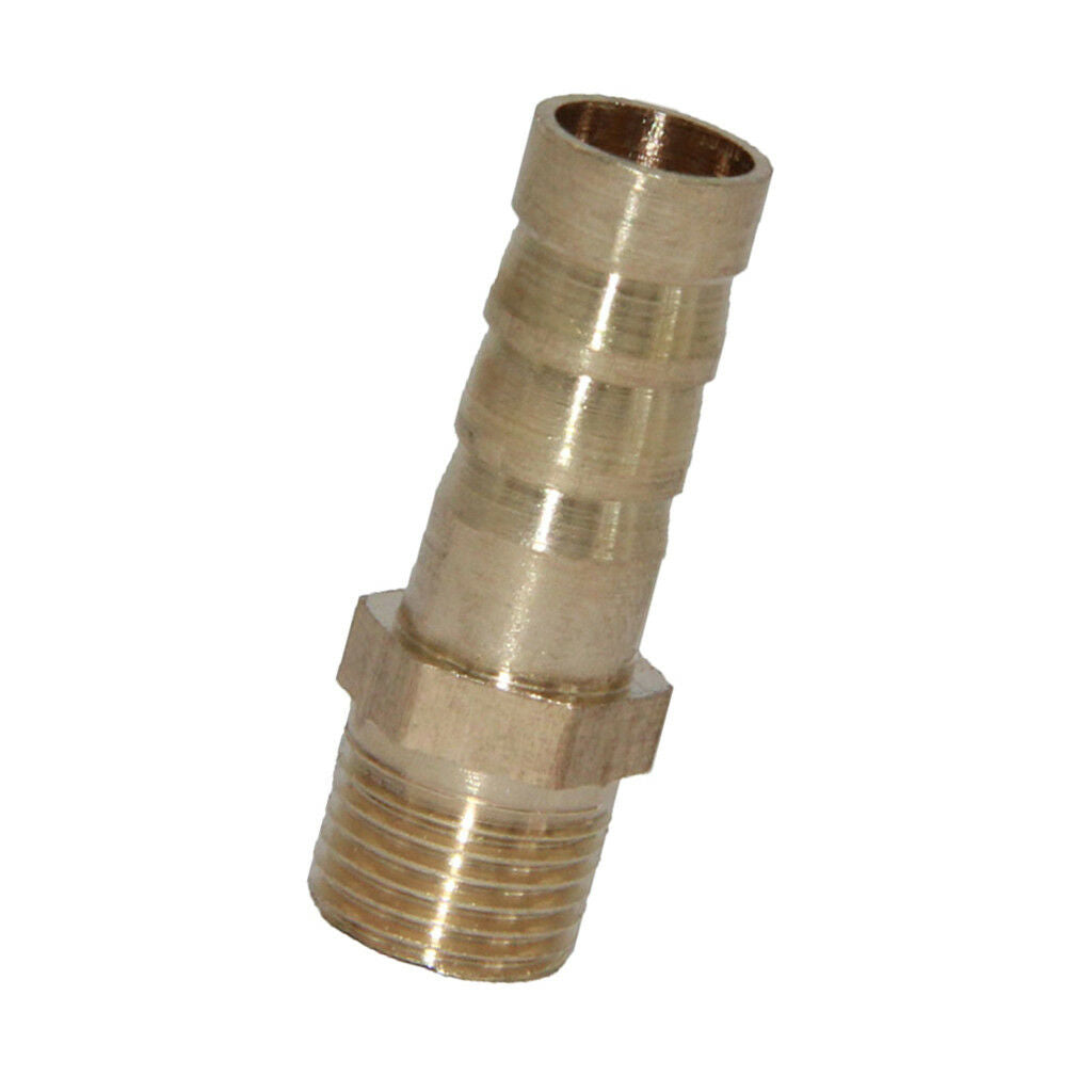 Set of 2x Brass Male Elbow Hosetail Barbed Connecting Hose Tails 1/8 to 8mm