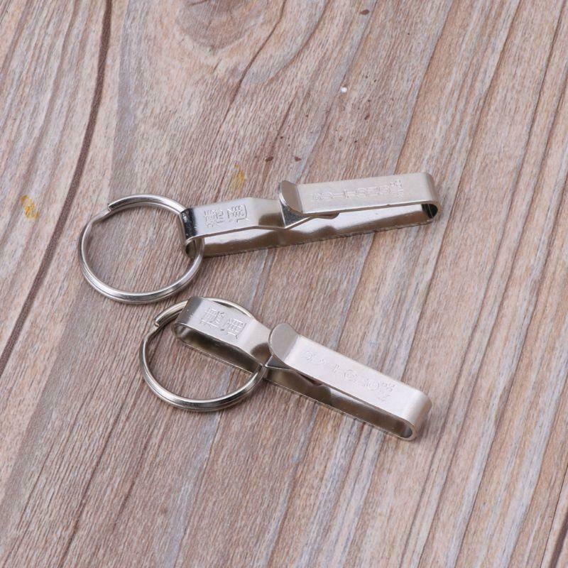 6Pcs Key Holder Stainless Steel Belt Clip Key Ring Useful Keychain Men Jewelry