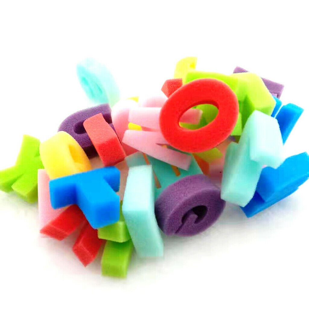 36x Sponge Stamps Stamper Alphabets Numbers Handmade Inkpad Kid Painting