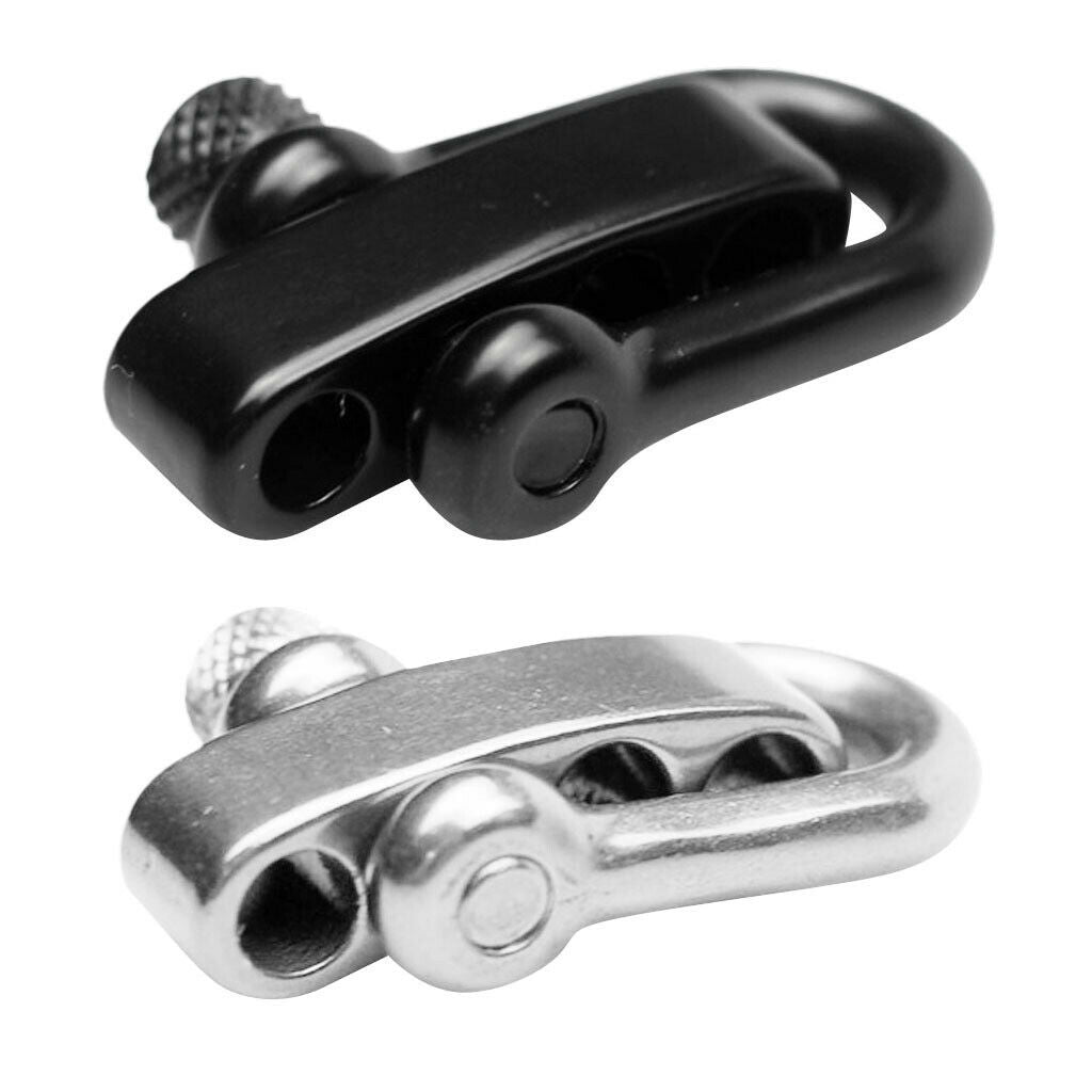 2 Pack U Flat Adjustable Shackle Buckle for Survival Paracord Bracelet,