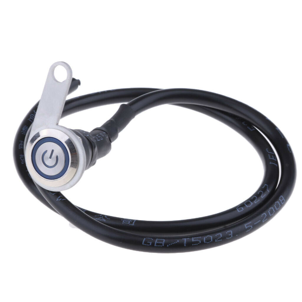 12V Handlebar Motorcycle LED Angel Eye Headlight Fog Lamp On Off Switch Blue