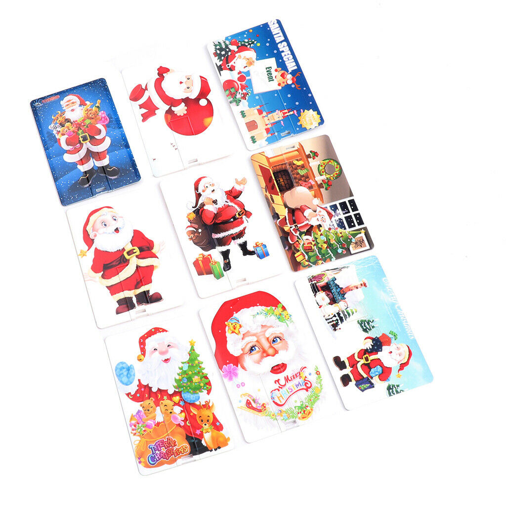 Christmas Card Shape USB Flash Drive Thumb Drive U Disk Cartoon Snowman 8GB