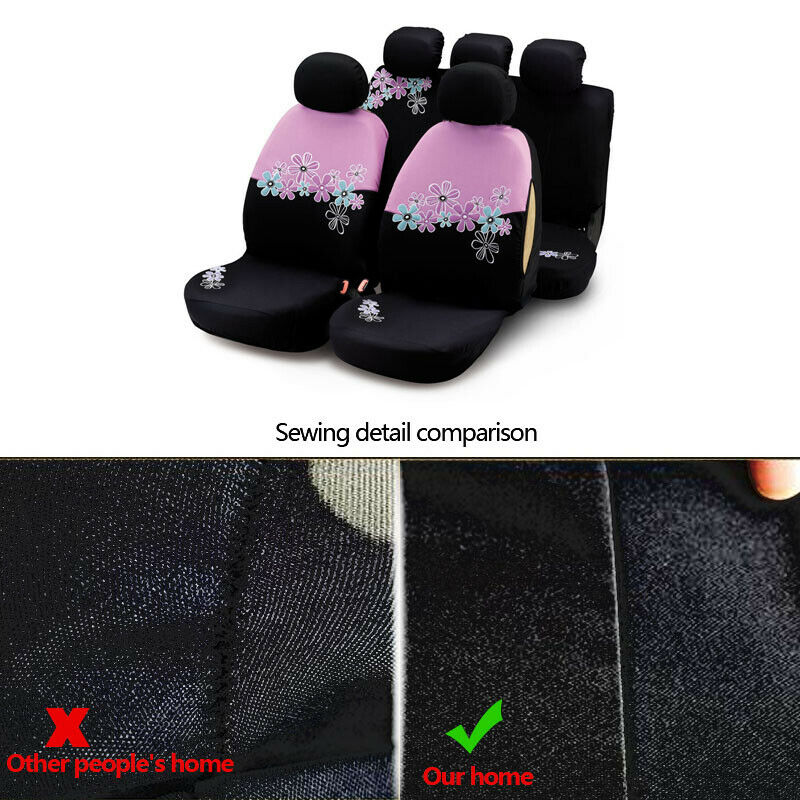 9PCS Full Set Auto Car Seat Cover Cushion protector Printing Front & Rear Kit