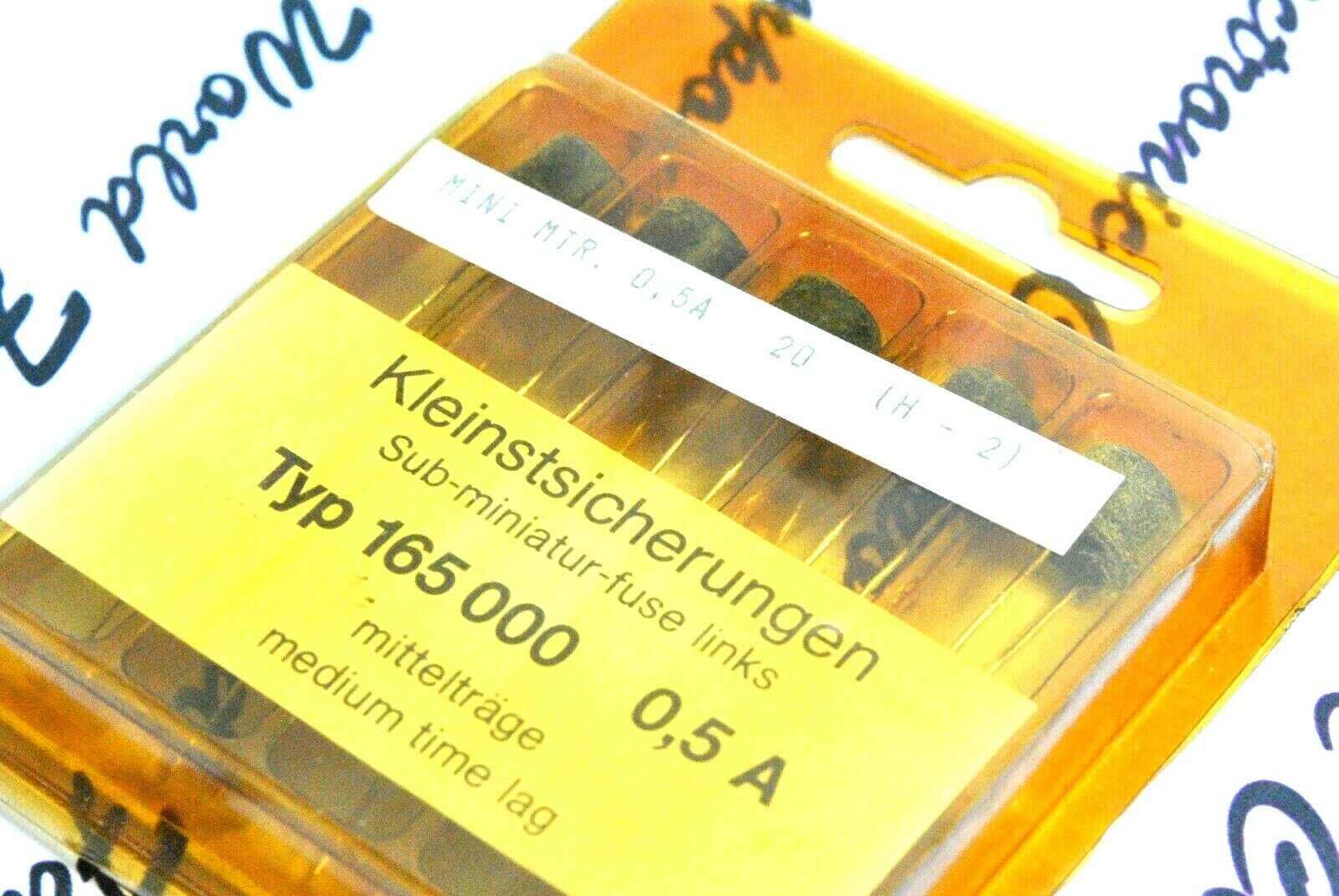 1pcs - ELU  Typ 165 000 0.5A 500mA Sub-miniatur Fuse Medium time lag