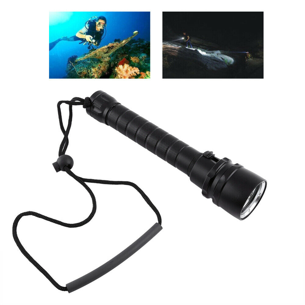 Waterproof 2000LM LED Diving Flashlight Underwater 100M Torch Light 30W
