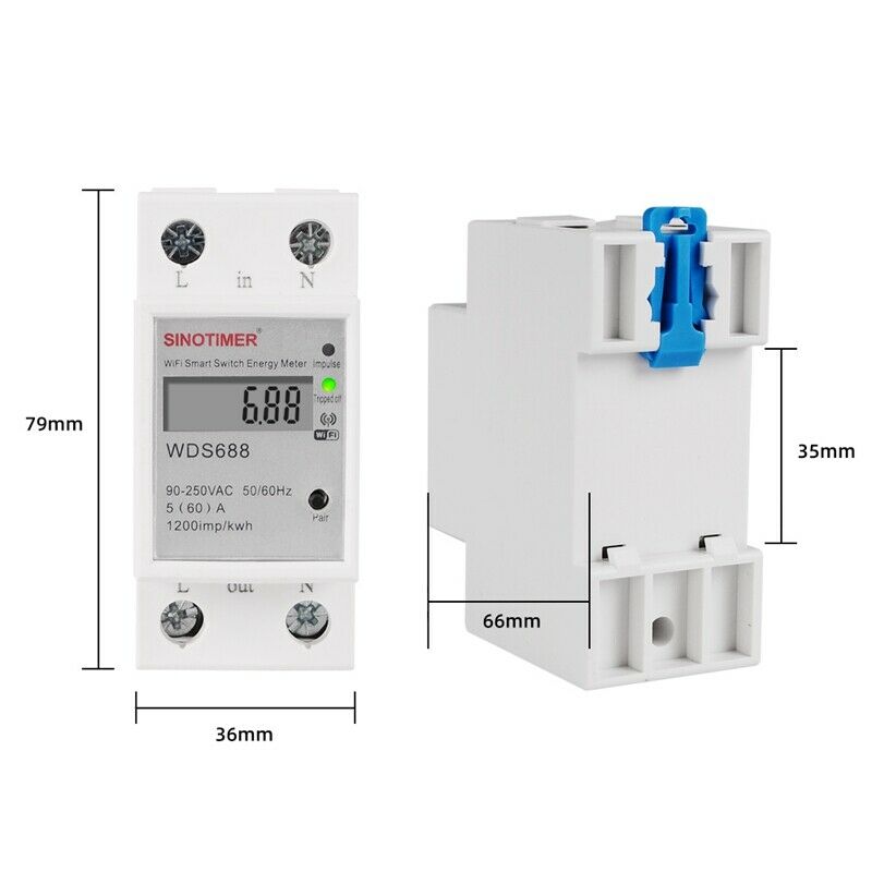 Digital Electric Consumption KWh Din Rail Smart Energy Meter WiFi Power Meter U5