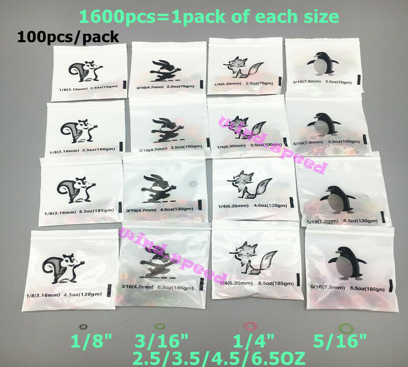 1600Pc Dental Ortho Latex Rubber Bands Elastics Band Braces 16 Sizes