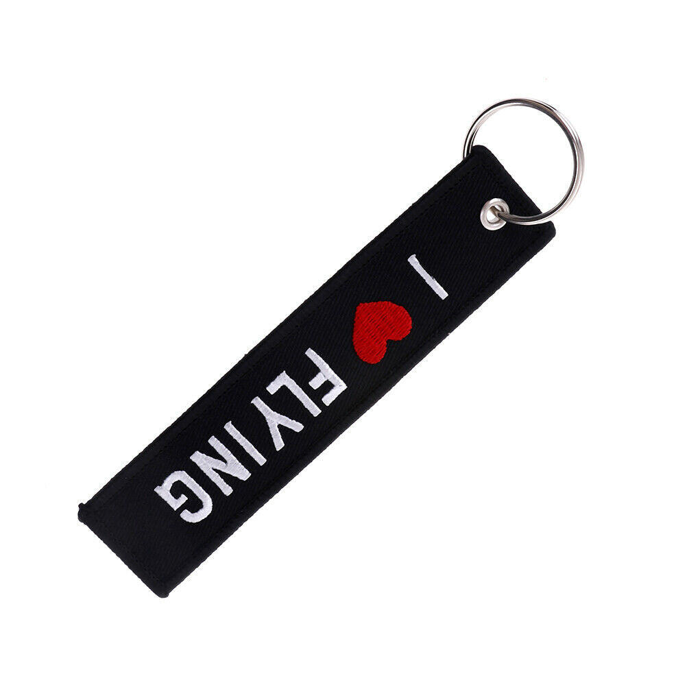 Embroidery fabric key ring car motorcycle key chain crew tag pilot bag lugga Tt